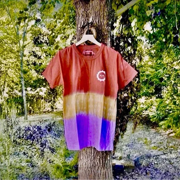 Big Bud Press Dip Dye Tee Pink/Red Size M - Picture 2 of 5